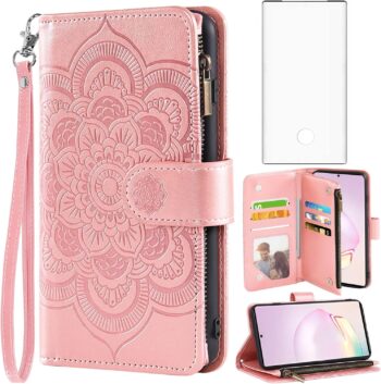 For Samsung Galaxy Note 20 Ultra 5G Tempered Glass Screen Protector Wallet Case