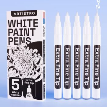 Set of 5 Acrylic Paint White Marker Water-based Extra-fine Tip 5 White