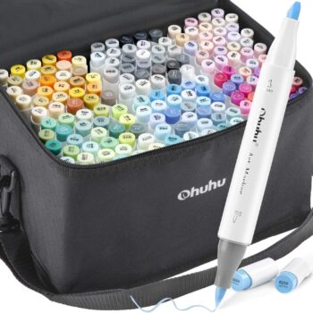 168-Color Alcohol Art Markers Set, Dual Tip, Brush & Chisel, Sketch Marker