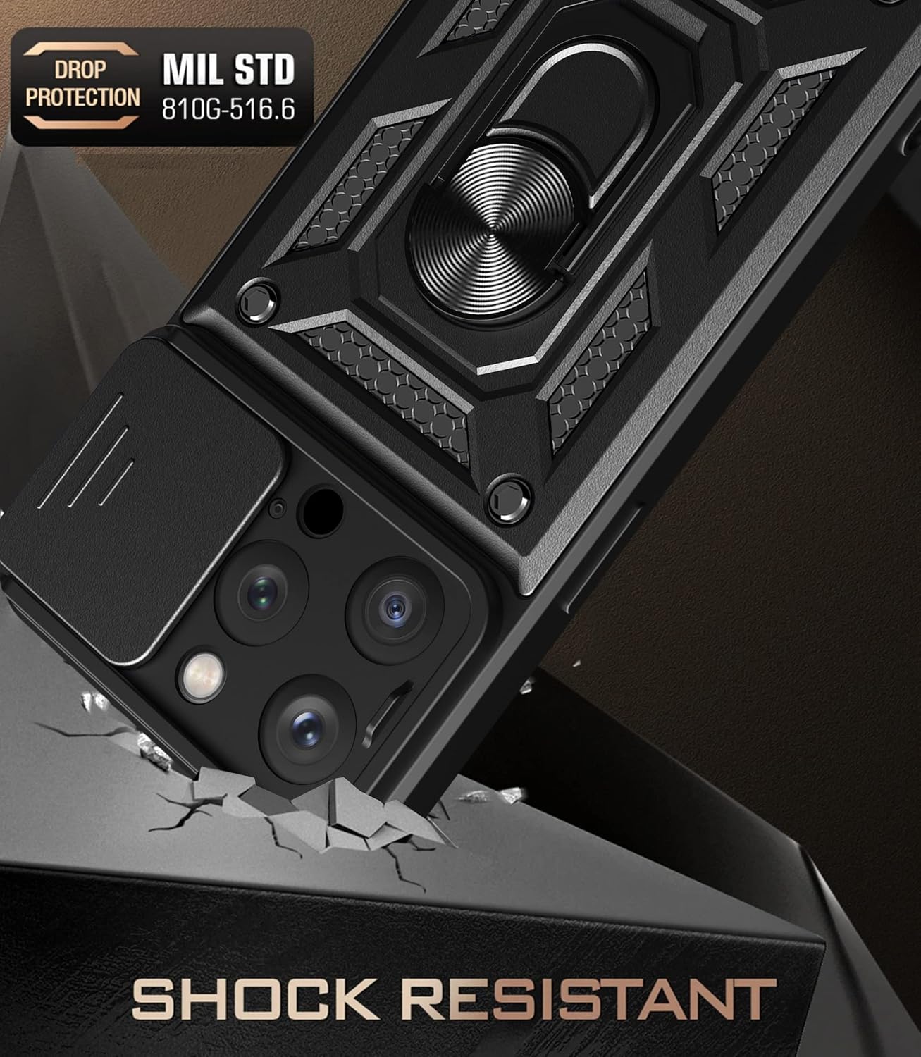 iPhone 15 Pro, Shockproof Hard PC Stand Protective Case - Image 2