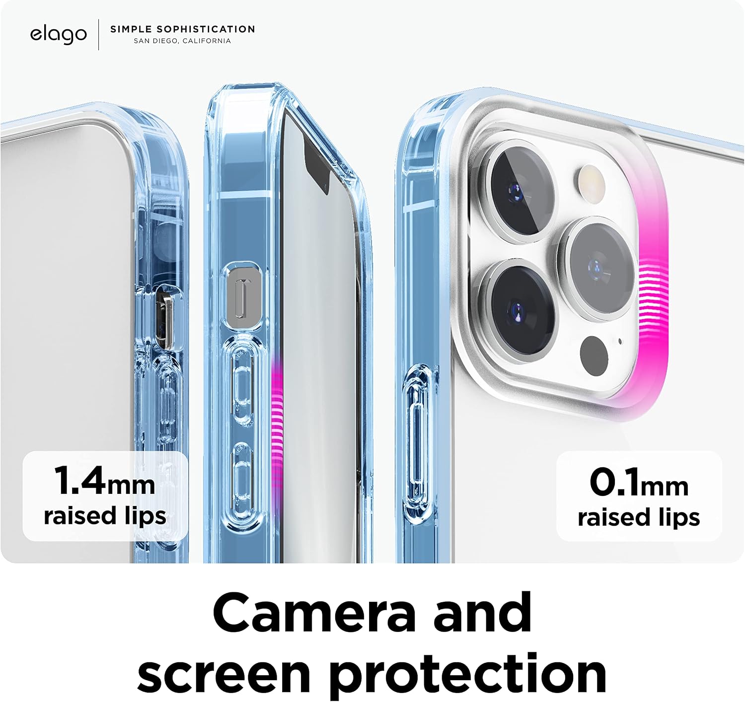 Shockproof Clear Case for iPhone 13 Pro Max Case (Sierra Blue) - Image 3