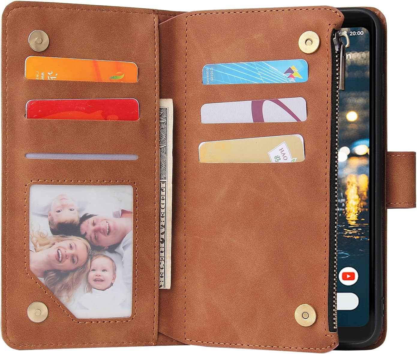 Google Pixel 2XL Tempered Glass Screen Protector and Leather Flip Wallet Case - Image 7