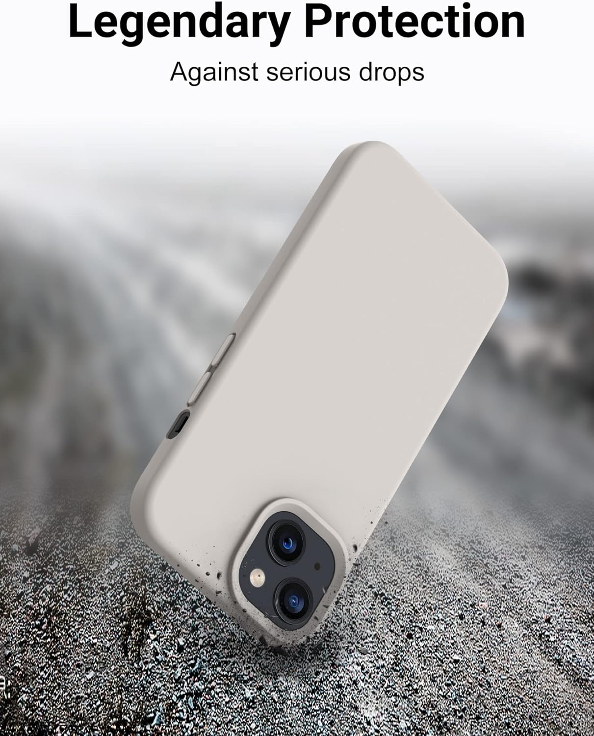 For iPhone 13 (6.1 inch) Silicone Slim Protective Shockproof Phone Case - Stone - Image 4
