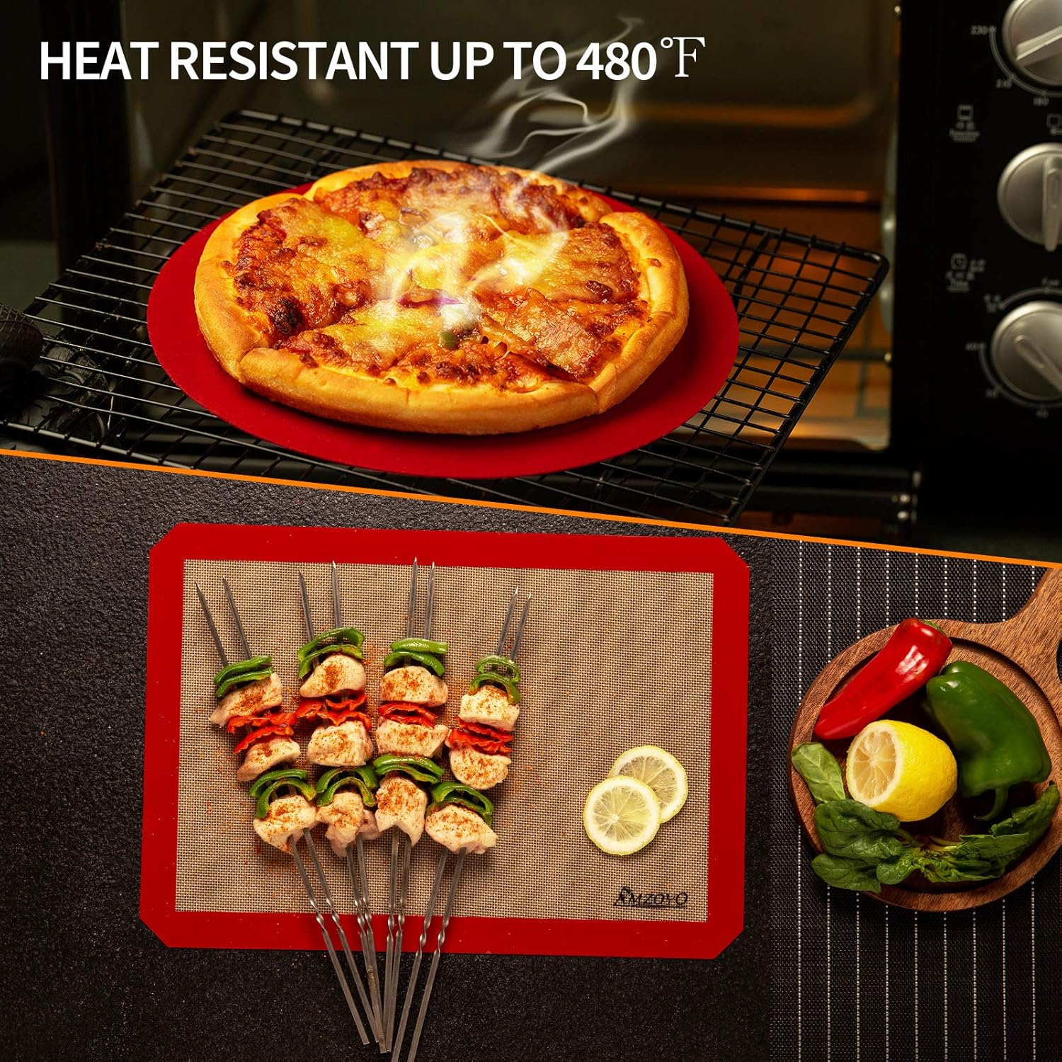 Silicone Baking Mats Set of 4, Including 1 Half Sheet + 1 Quarter Sheet Liner - Image 7