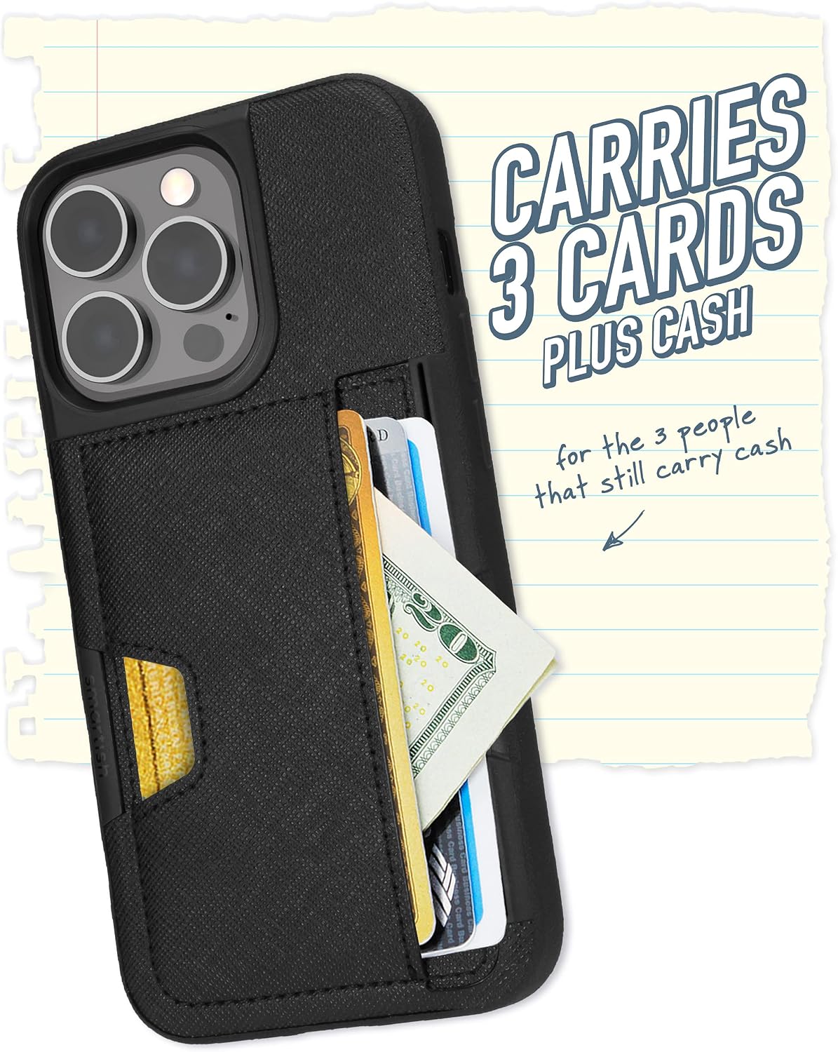 For iPhone 13 Pro Wallet Case - Slim + Protective Credit Card Holder - Image 3