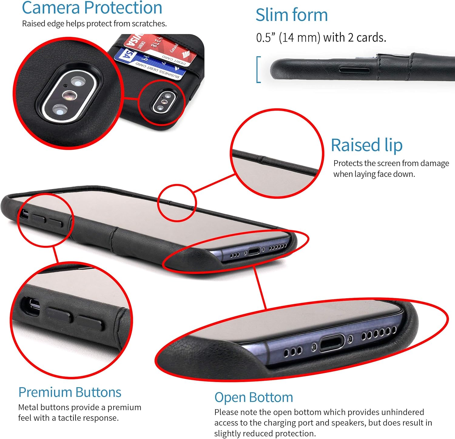 iPhone X/XS: Built-in Metal Plate for Magnetic Mounting Wallet Case - Image 4