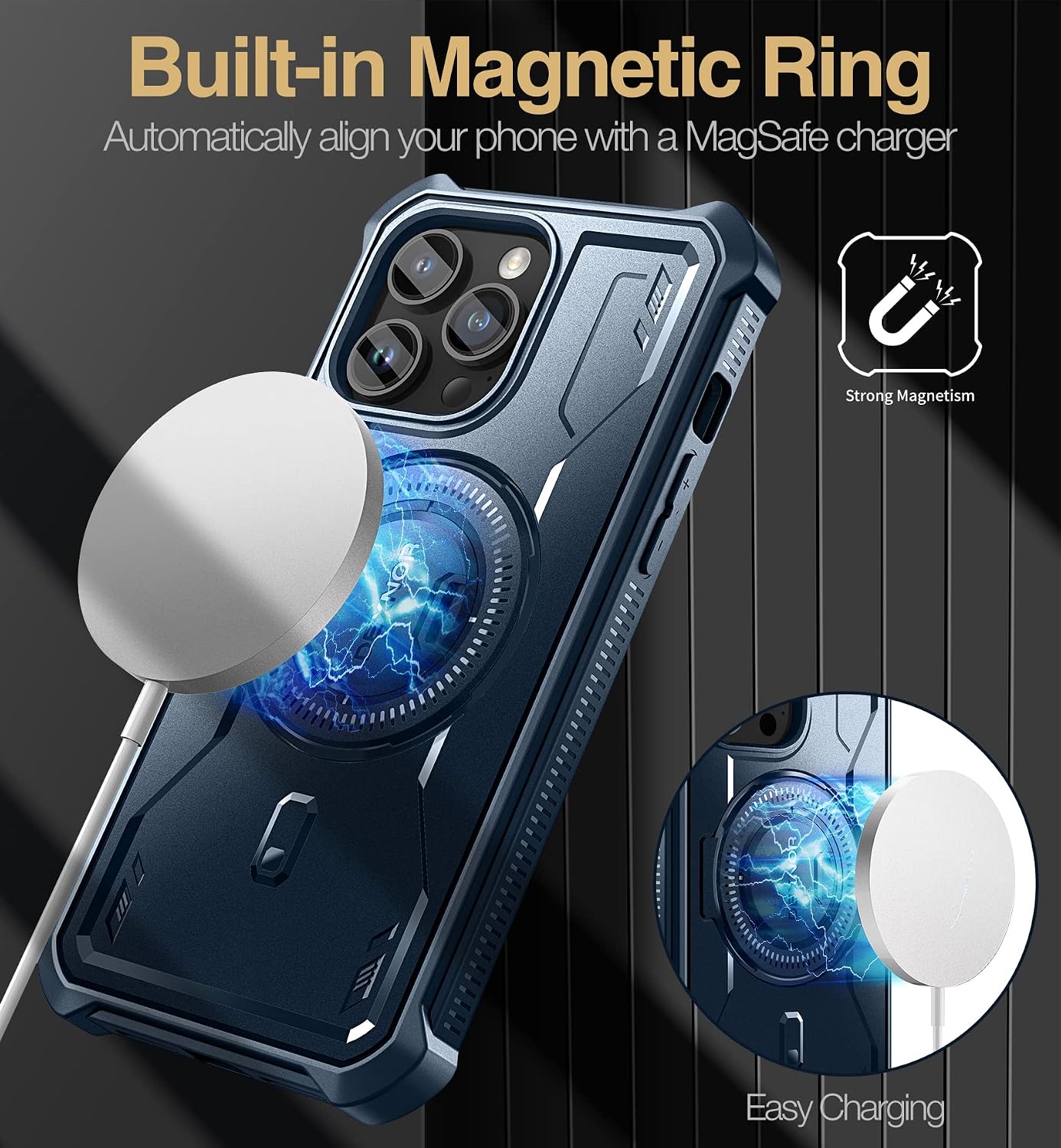 For iPhone 14 Pro Max Screen Protector and Heavy Duty Kickstand Protection Case - Image 3