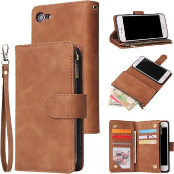 iPhone SE 2022 5G/iPhone 7/8/SE 2020, Premium PU Leather Magnetic Closure Case