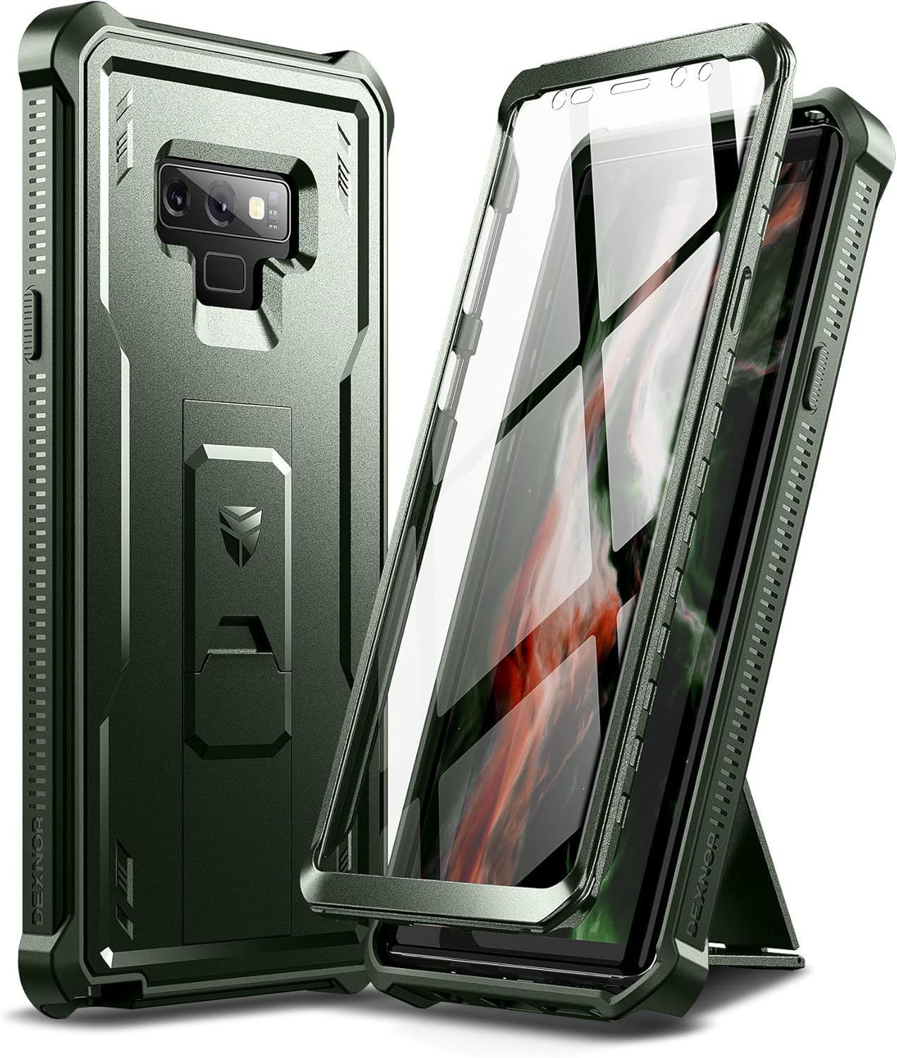 For Samsung Galaxy Note 9 with Built-in Screen Protector Shockproof Case - Green