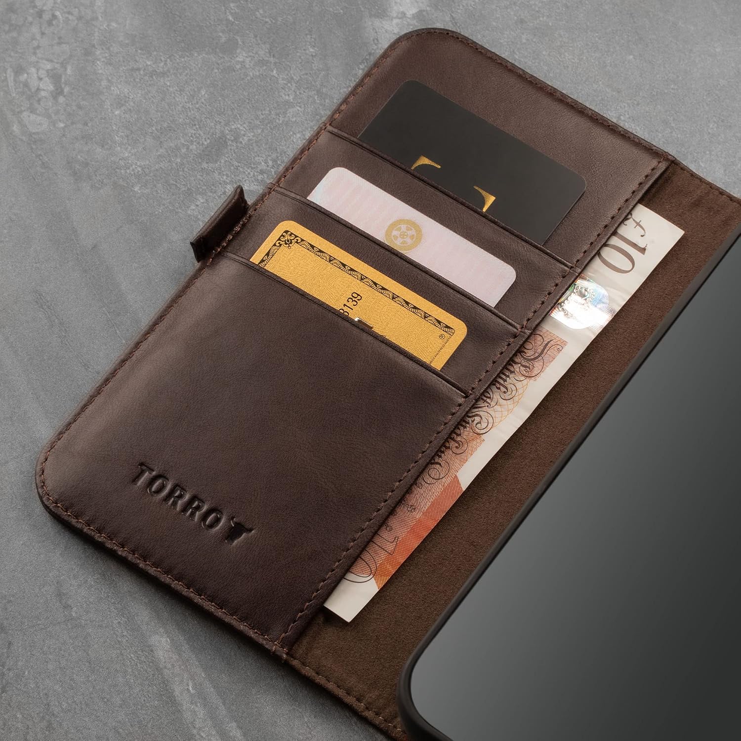 Leather Case Compatible with iPhone 13 Pro – Genuine Leather Wallet Case - Image 4