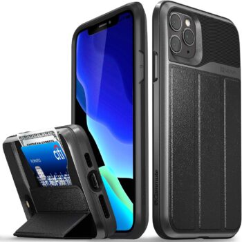 Apple iPhone 11 Pro Max (6.5" 2019), Military Grade Flip Leather Wallet Case
