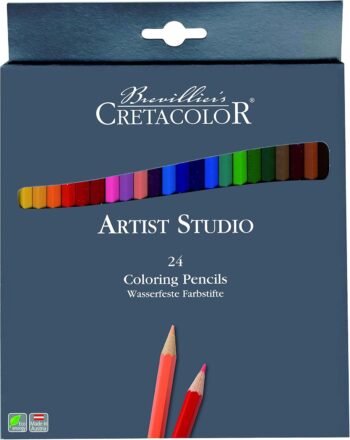 Artist Studio Colouring Pencils Set, 24 Assorted Colours
