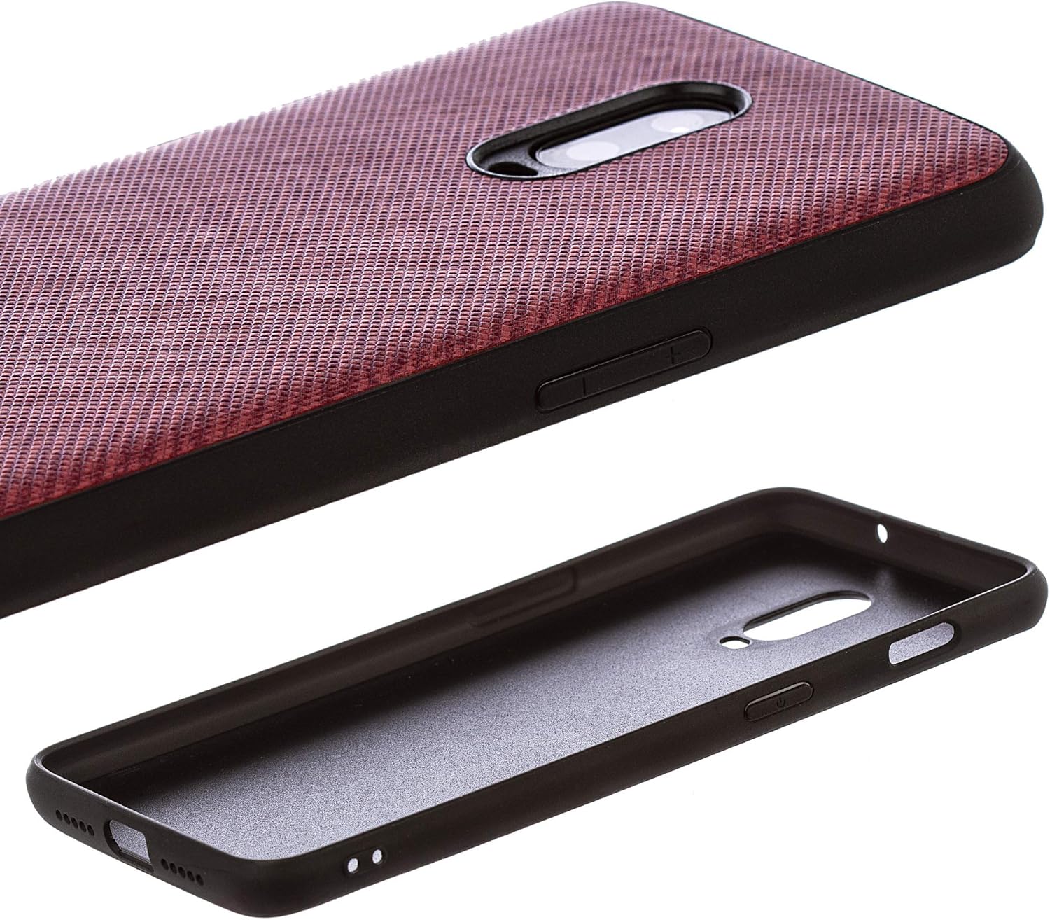 Canvas Z Rubberized Texture Plastic Phone Case for OnePlus 6T. Dark Pink - Image 4