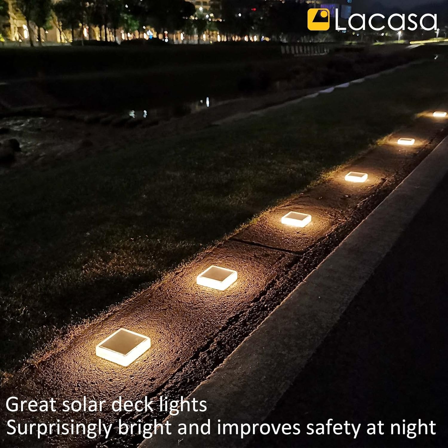 4-Pack Solar Deck Lights Outdoor Waterproof LED, Garden Step Lights Solar - Image 6