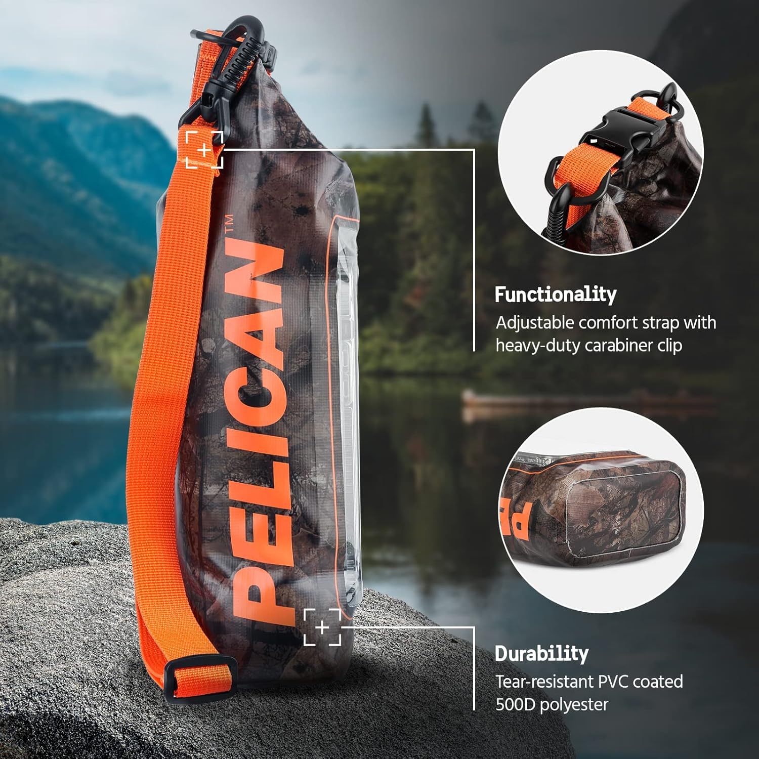 IP68 Waterproof Dry Bag 5L - Roll Top Waterproof Backpack w/Phone Case - Image 2