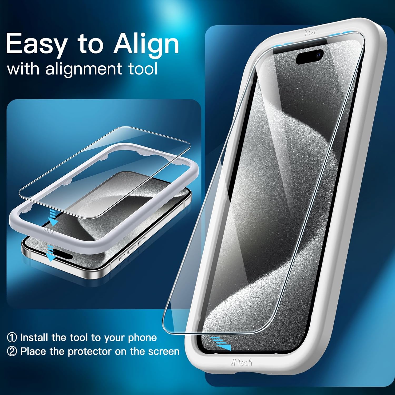 5in1 Case for iPhone 15 Pro 6.1" with 2xTempered Glass Screen Protector (Clear) - Image 7