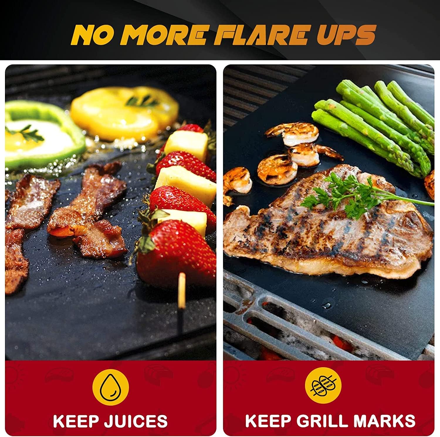 BBQ Grill Mat Set of 6+1, Reusable Non-Stick BBQ Mat, Heat Resistant - Image 5