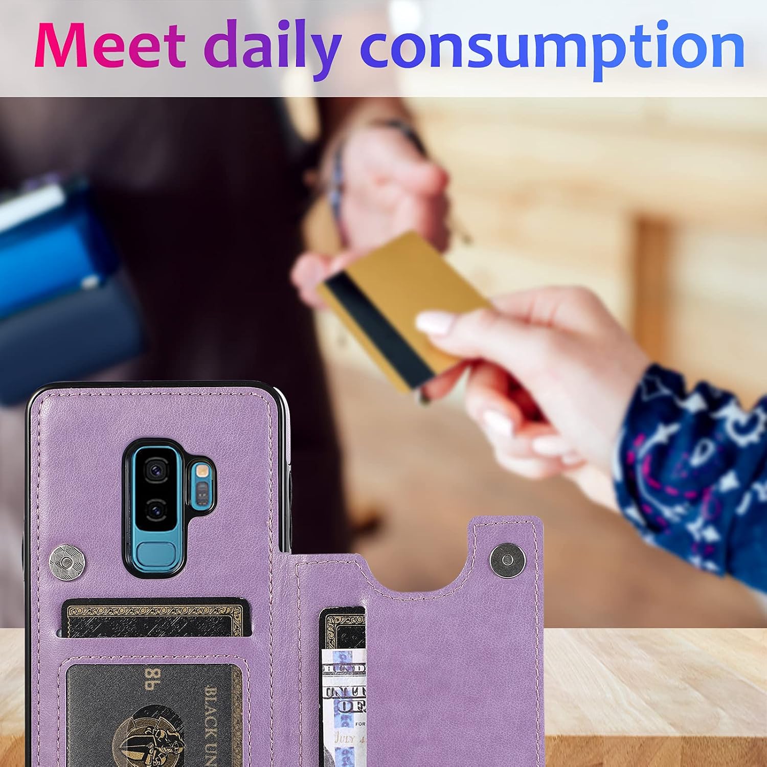 Case for Samsung Galaxy S9 Plus with Tempered Glass Screen and Wallet Case - Image 6