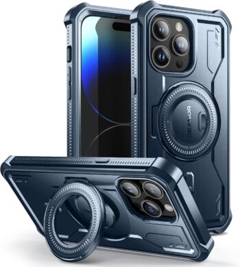 For iPhone 14 Pro Max Screen Protector and Heavy Duty Kickstand Protection Case
