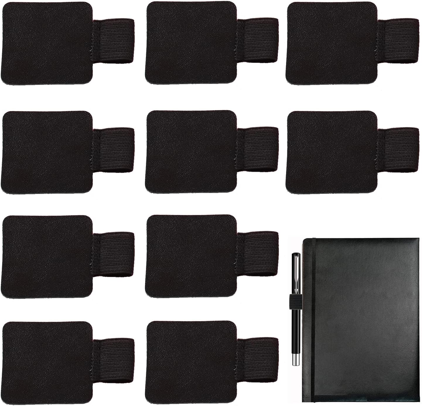 Pen Loop Holder, 10 Pack Self-Adhesive Leather Pencil Holder, Notebook Pen Loop