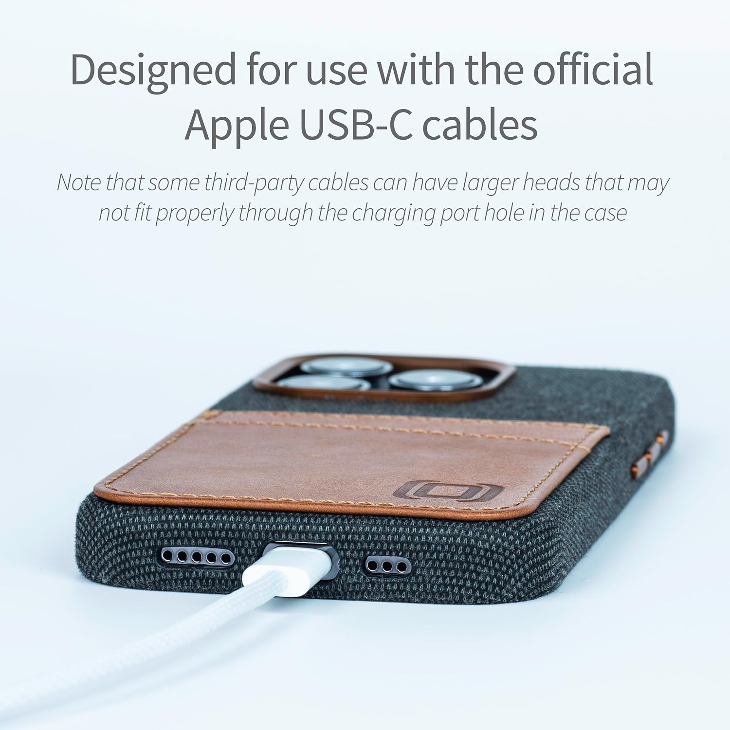 Fabric Card Case for iPhone 15 Pro w Built-in Metal Plate for Magnetic Mounting - Image 3