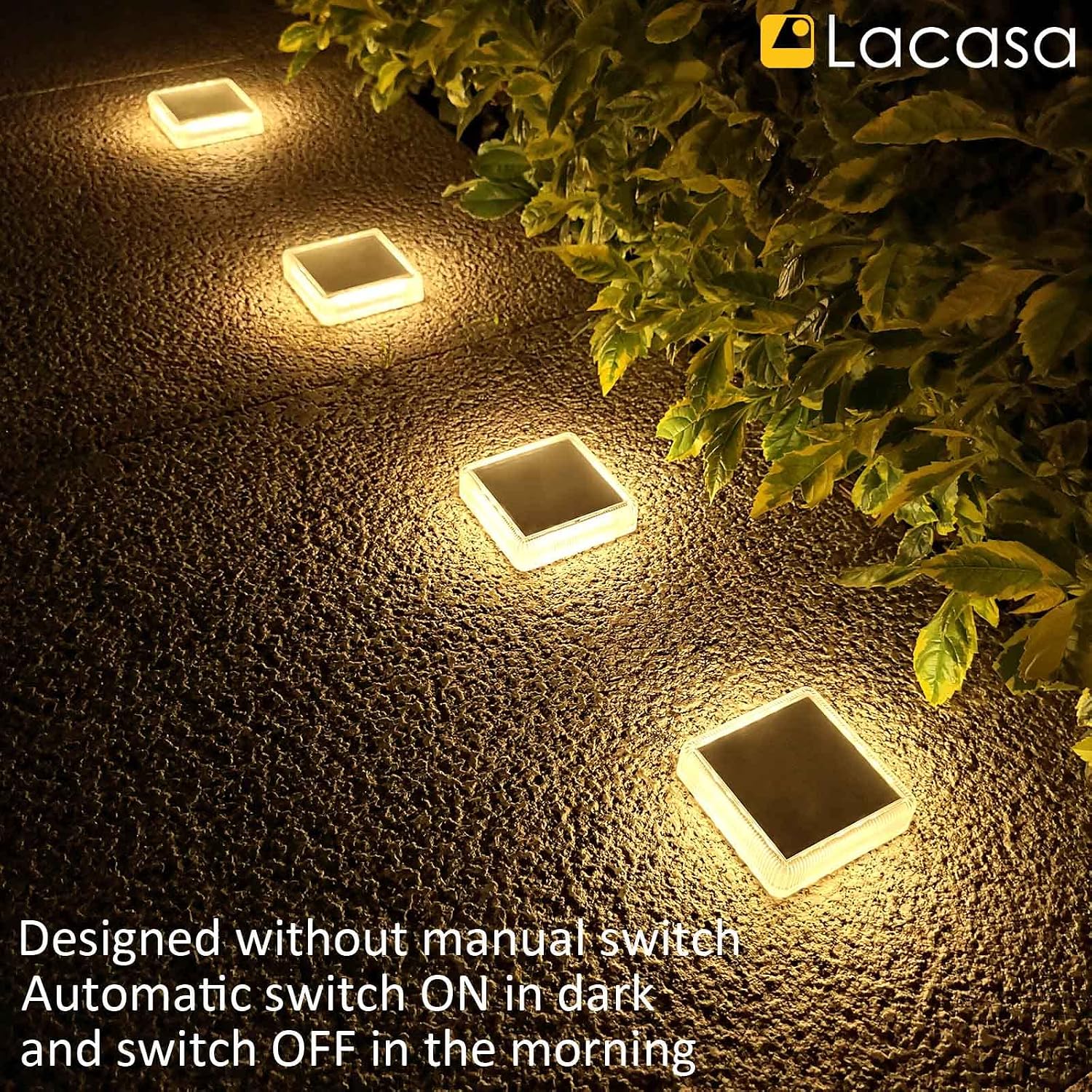 4-Pack Solar Deck Lights Outdoor Waterproof LED, Garden Step Lights Solar - Image 5