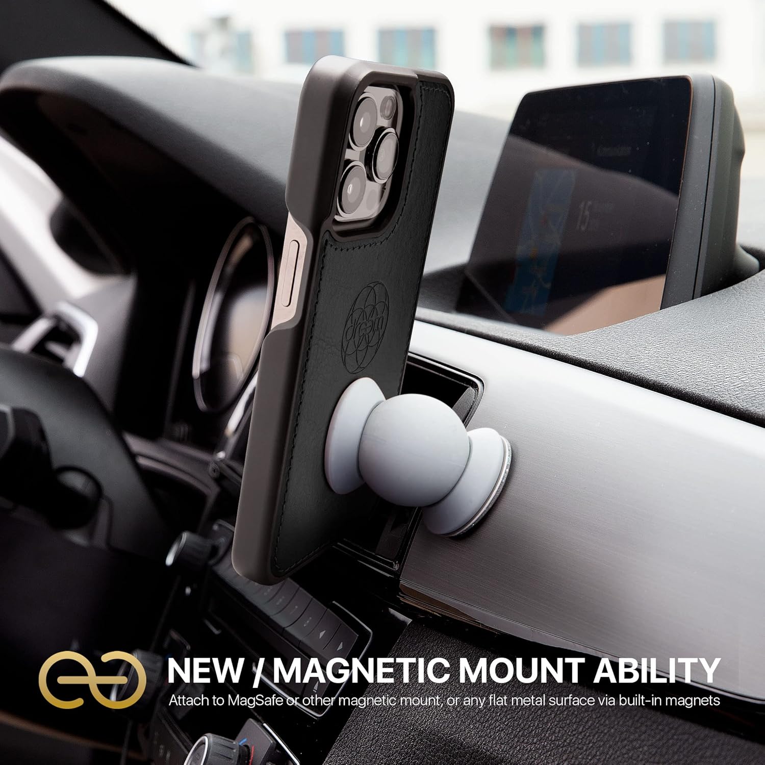 For iPhone 15 Pro Wallet Shockproof Detachable Luxury Vegan Leather Case - Black - Image 6