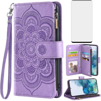 For Samsung Galaxy S20 6.2 inch Tempered Glass Screen Protector Leather Wallet