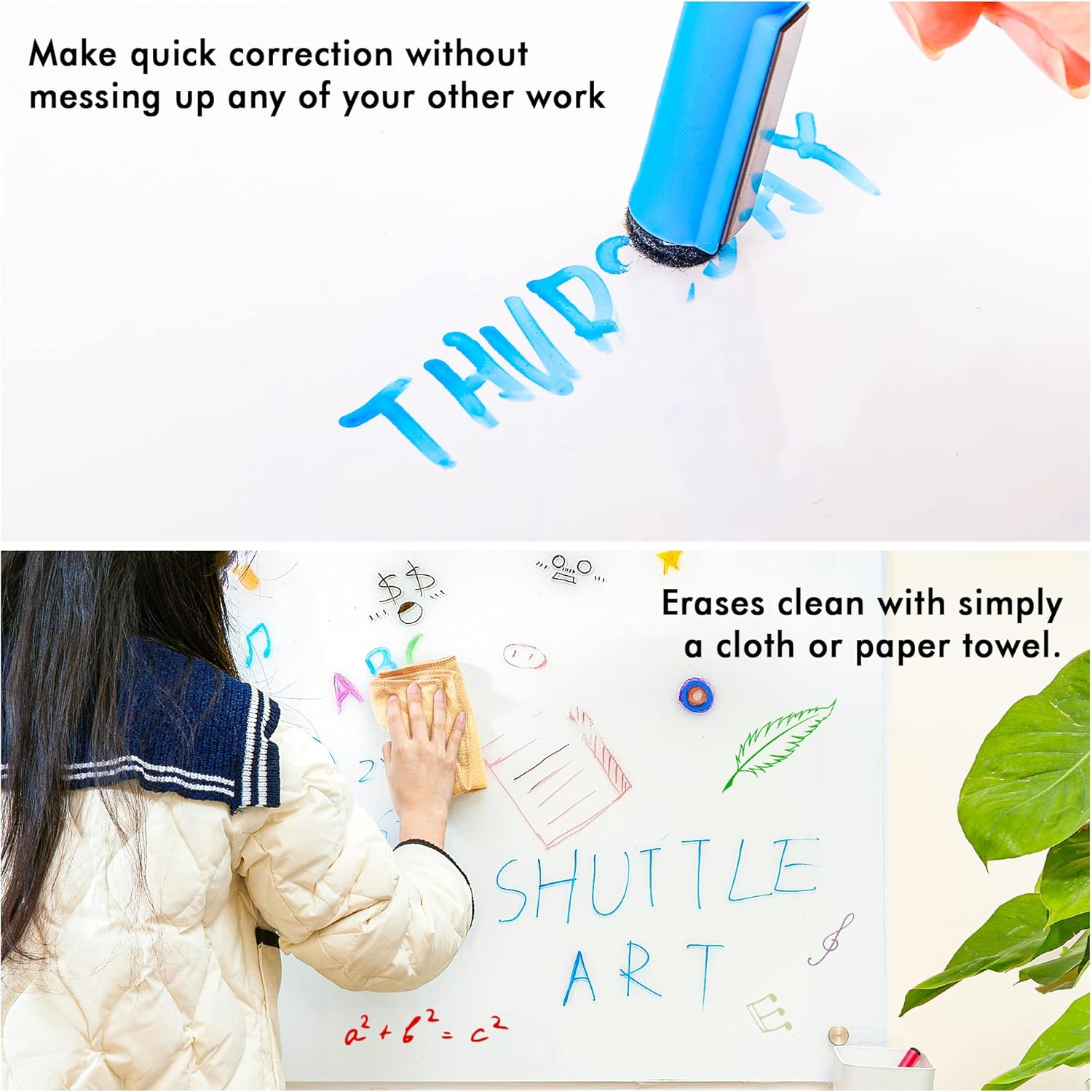 Dry Erase Markers, Shuttle Art 20 Colors Magnetic Whiteboard Markers with Erase - Image 5