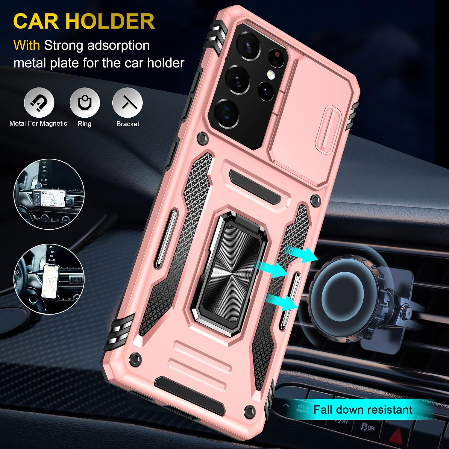 For Samsung Galaxy S21 Ultra 5G Kickstand Case w Tempered Glass Screen Protector - Image 4