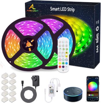 WiFi LED Strip Lights 10M (2x5M), ALED LIGHT RGB LED Strips Lights 5050 SMD