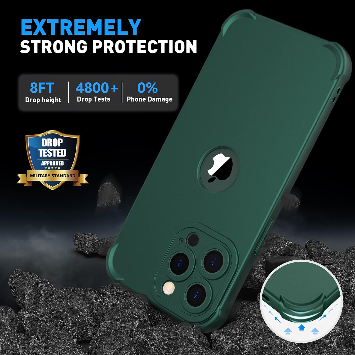 For iPhone 13 Pro Case Hard PC Full Body Protective Case - Green - Image 7