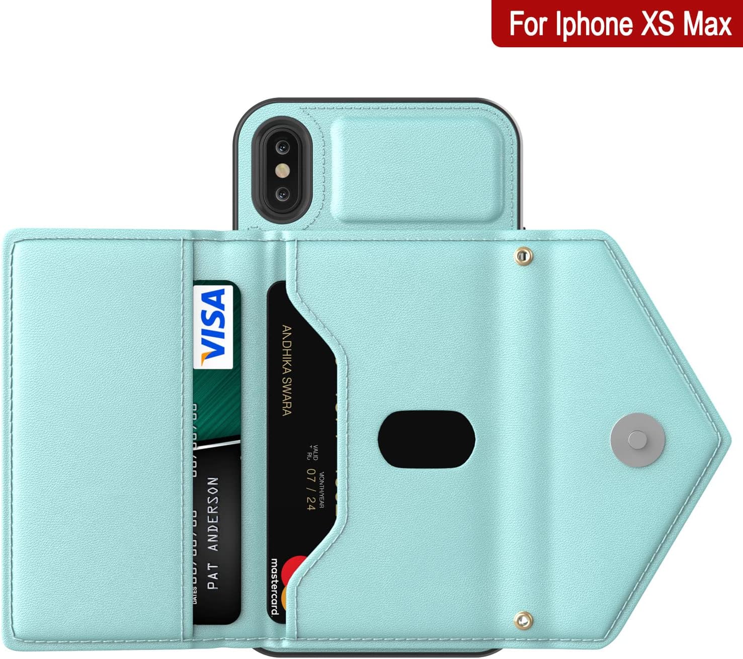 For iPhone Xs Max Stylish PU Leather, Kickstand and Shoulder Strap Wallet Case - Image 2