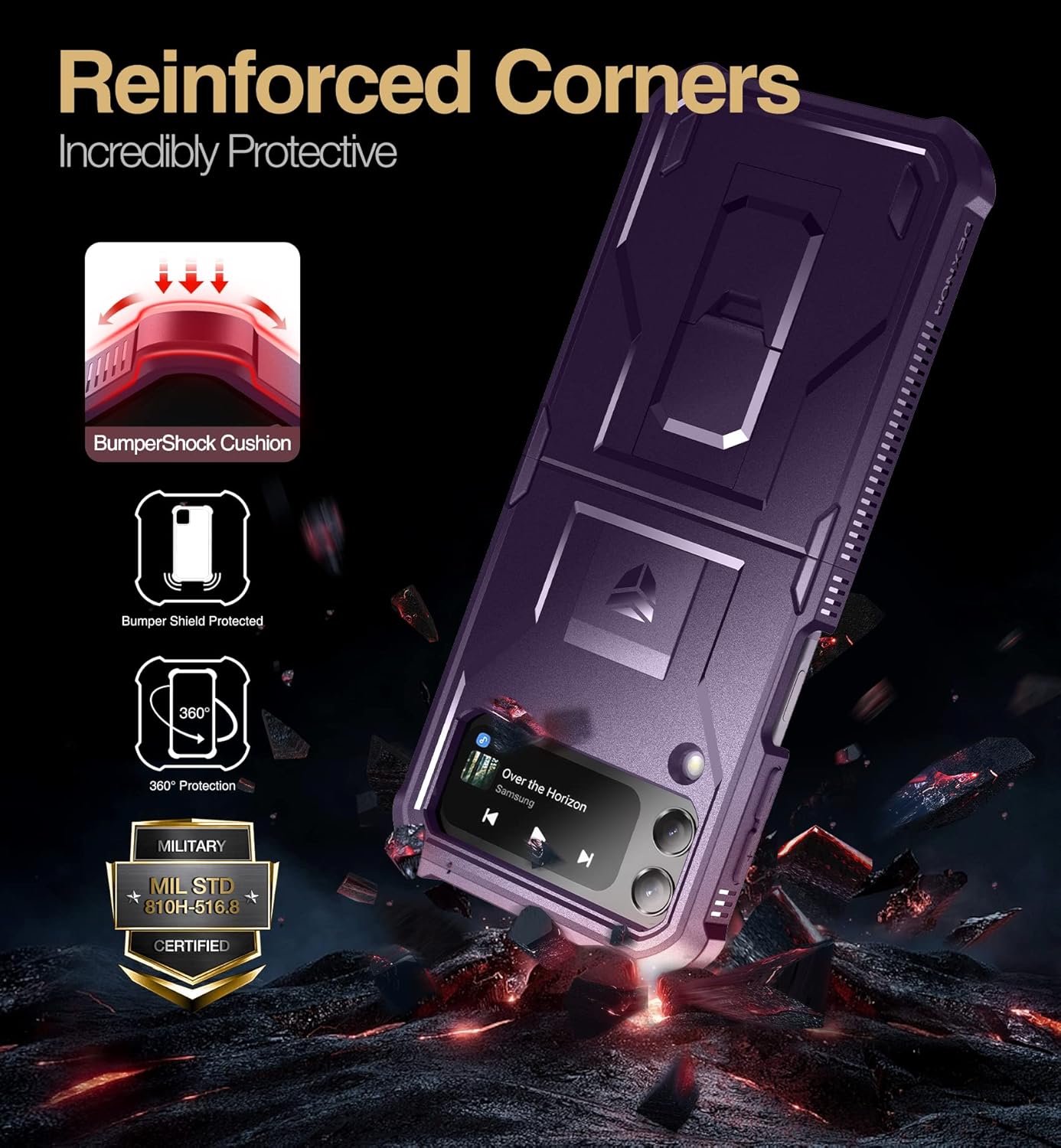 Samsung Galaxy Z Flip 4 5G Case, Full-Body Dual Layer Rugged Case - Image 4
