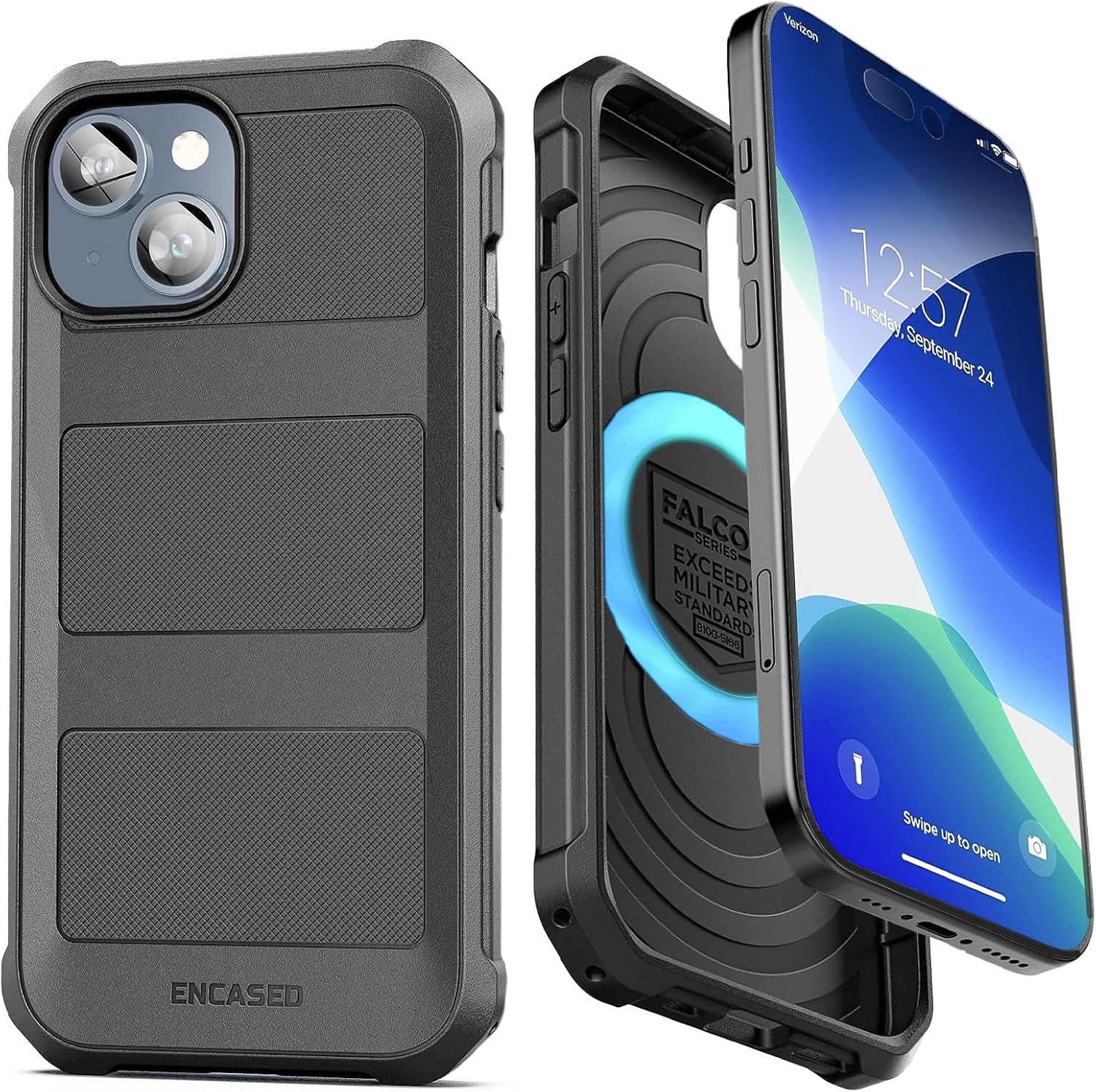 Shockproof Case for iPhone 15 Plus - Magnetic (Black)