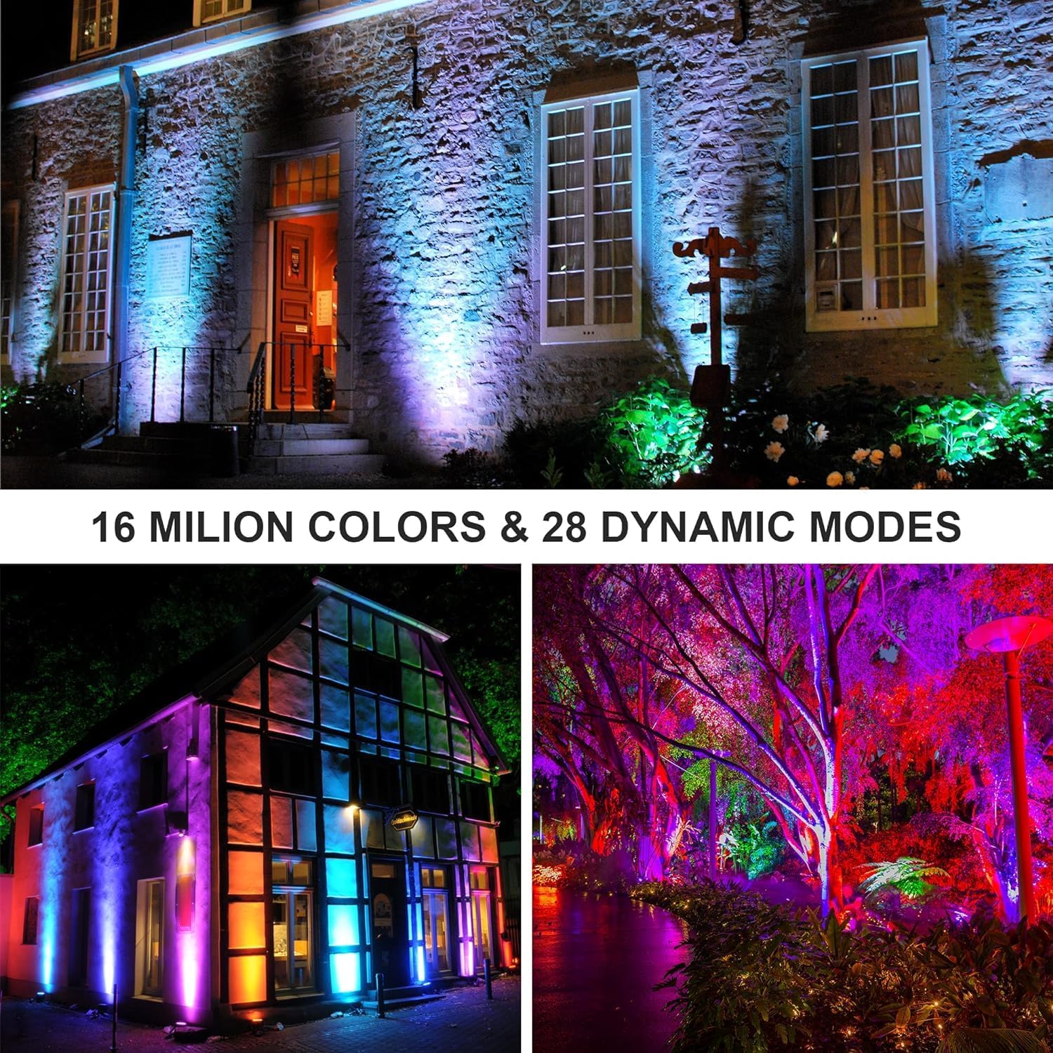 RGB LED Flood Light, 100W Outdoor Smart RGB Color Changing Floodlight, IP66 - Image 3