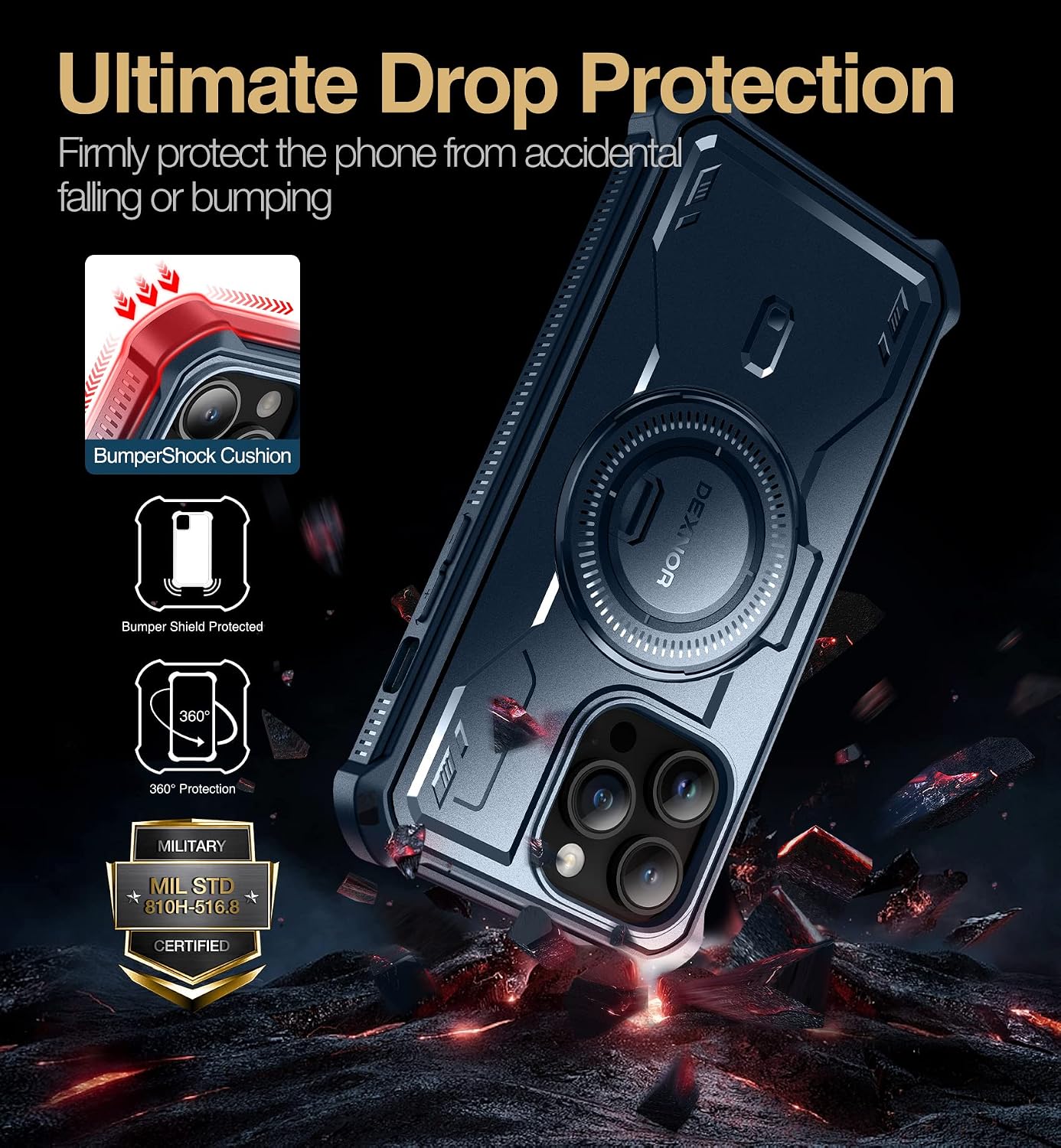 For iPhone 14 Pro Max Screen Protector and Heavy Duty Kickstand Protection Case - Image 5