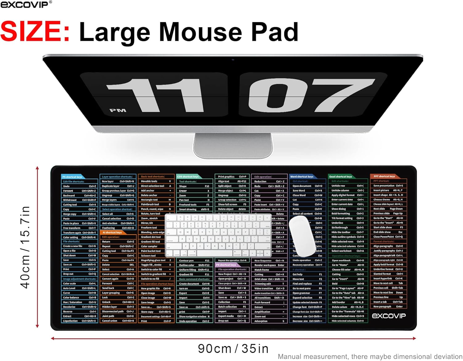 XXL Mouse Pad with Non-Slip Rubber Base,Durable Stitched Edges - 35.4 * 15.7 - Image 8
