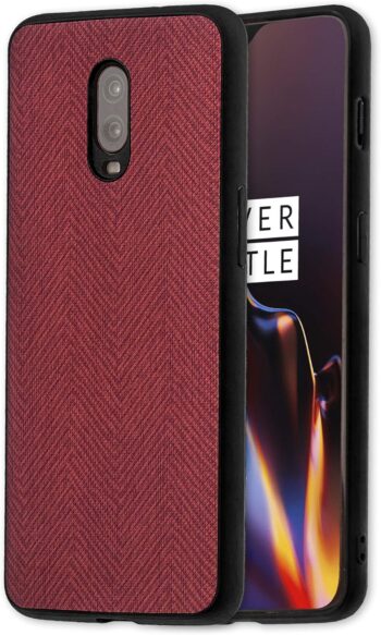 Canvas Z Rubberized Texture Plastic Phone Case for OnePlus 6T. Dark Pink