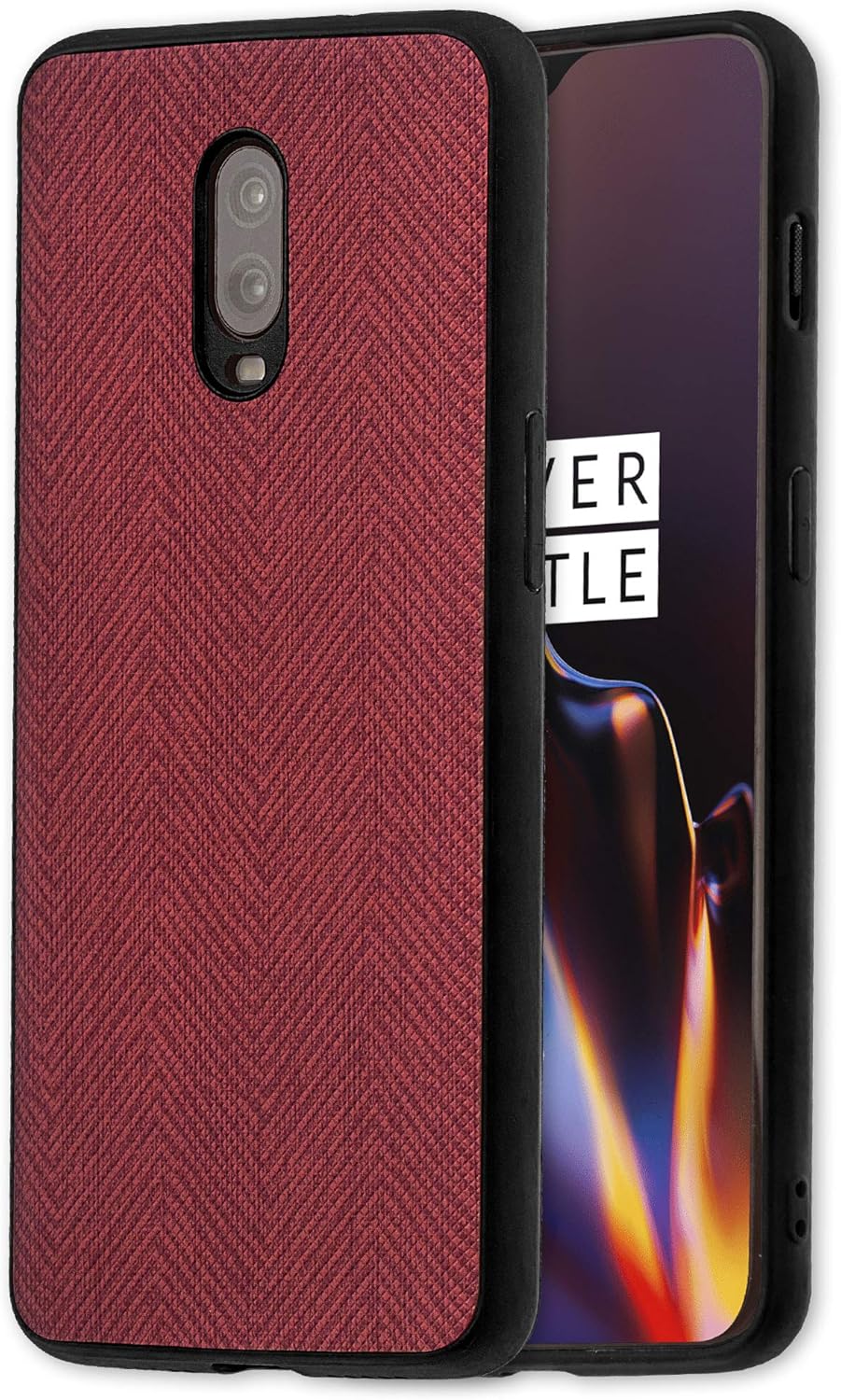 Canvas Z Rubberized Texture Plastic Phone Case for OnePlus 6T. Dark Pink