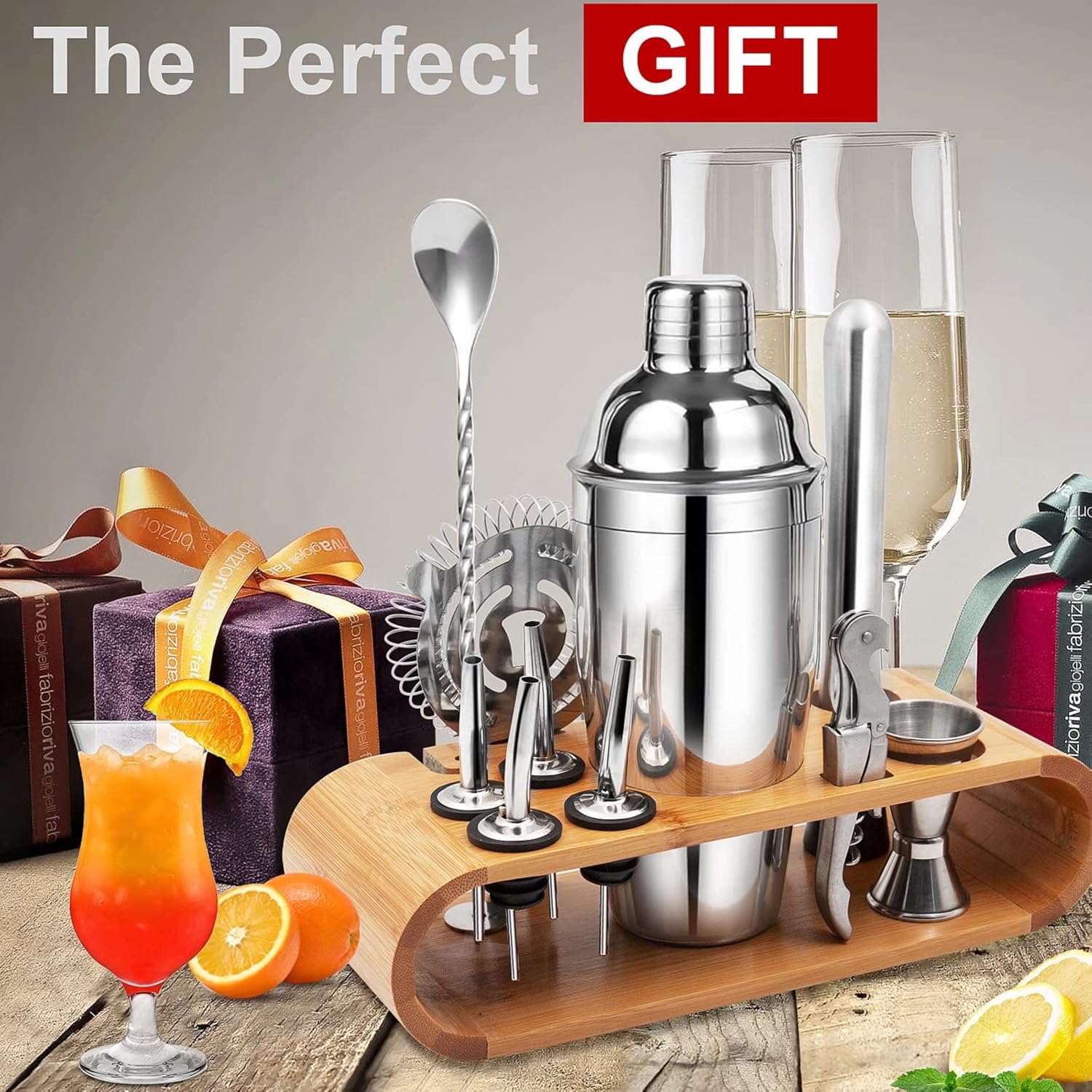 Cocktail Making Set, Cocktail Shaker Set 750ml Stainless Steel Bar Tool Set - Image 7