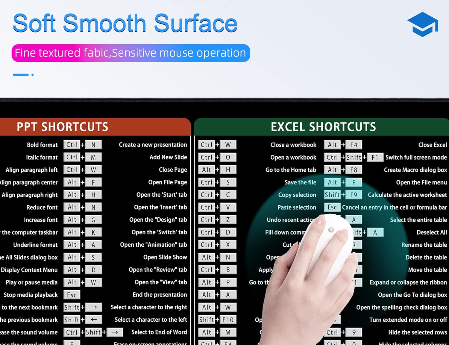 Shortcut Mouse Pad with Non-Slip Rubber Base-Smooth Surface - 80X30 cm - Image 5
