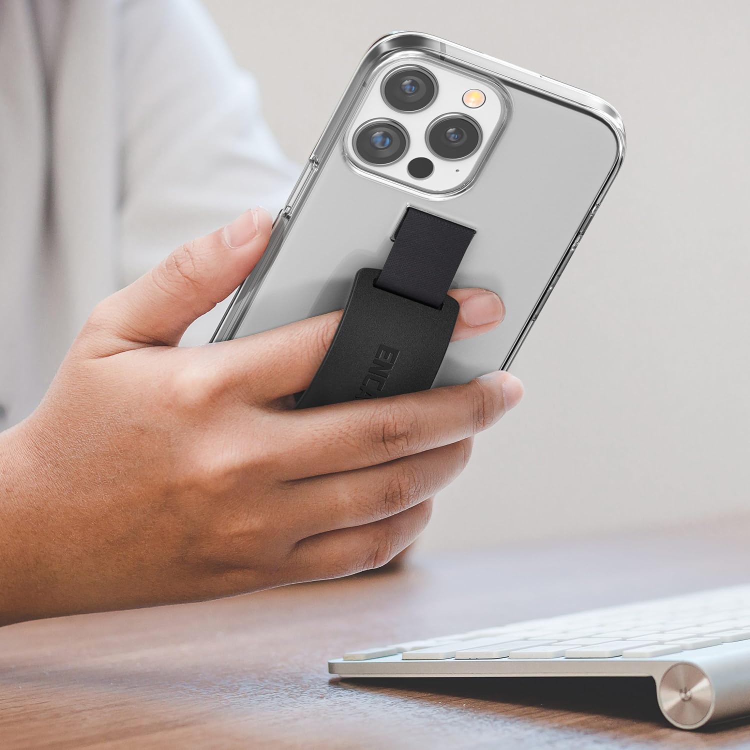 Finger Loop Case Designed for iPhone 15 Pro with Hand Strap Grip - Clear - Image 2