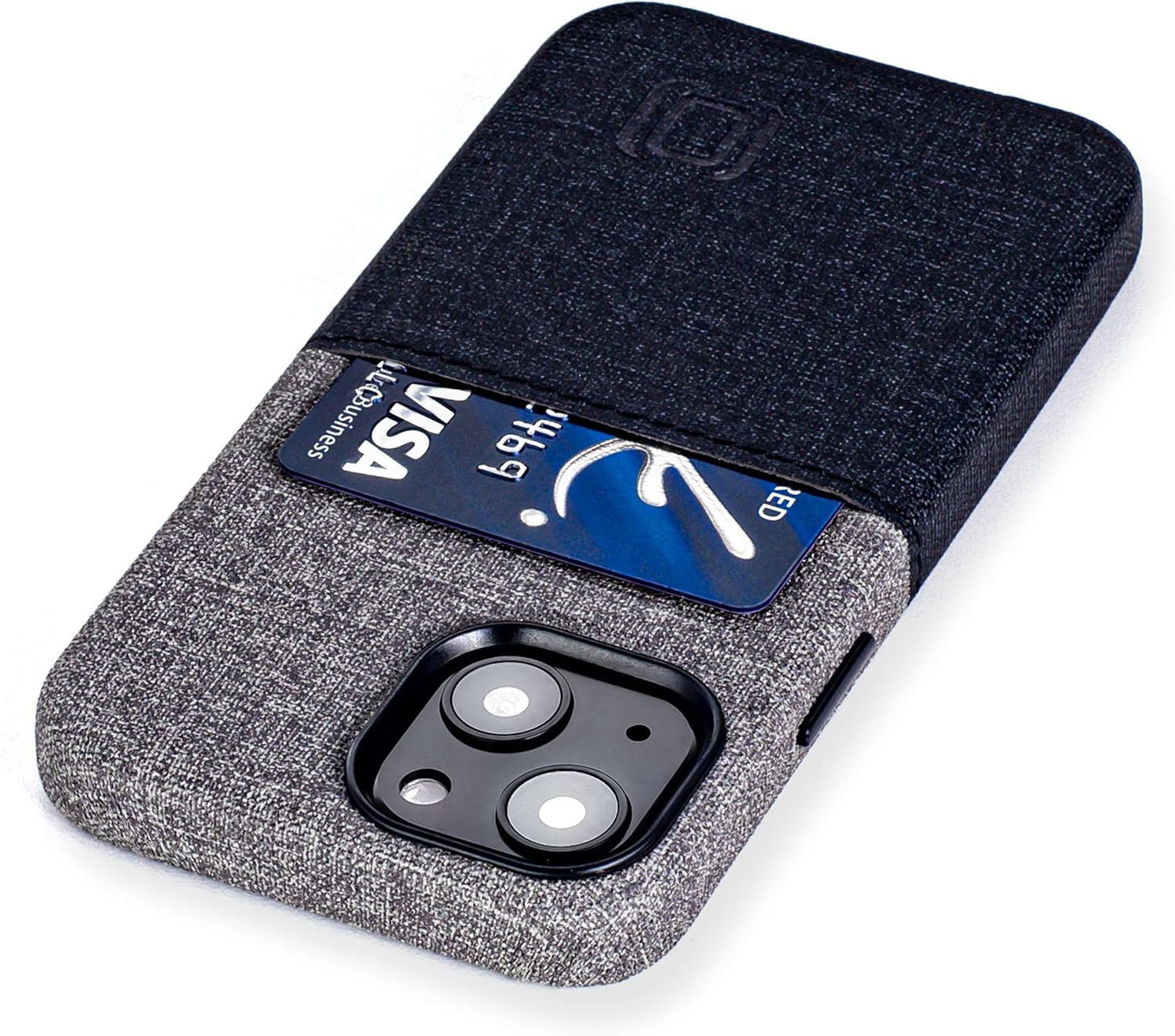 Wallet Case for iPhone 13 Mini w Built-in Metal Plate for Mounting - Black/Grey