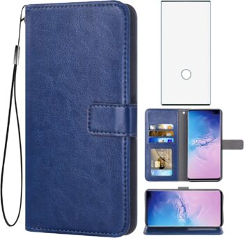 Samsung Galaxy Note 10 + 5G Tempered Glass Screen Protector Flip Wallet Case