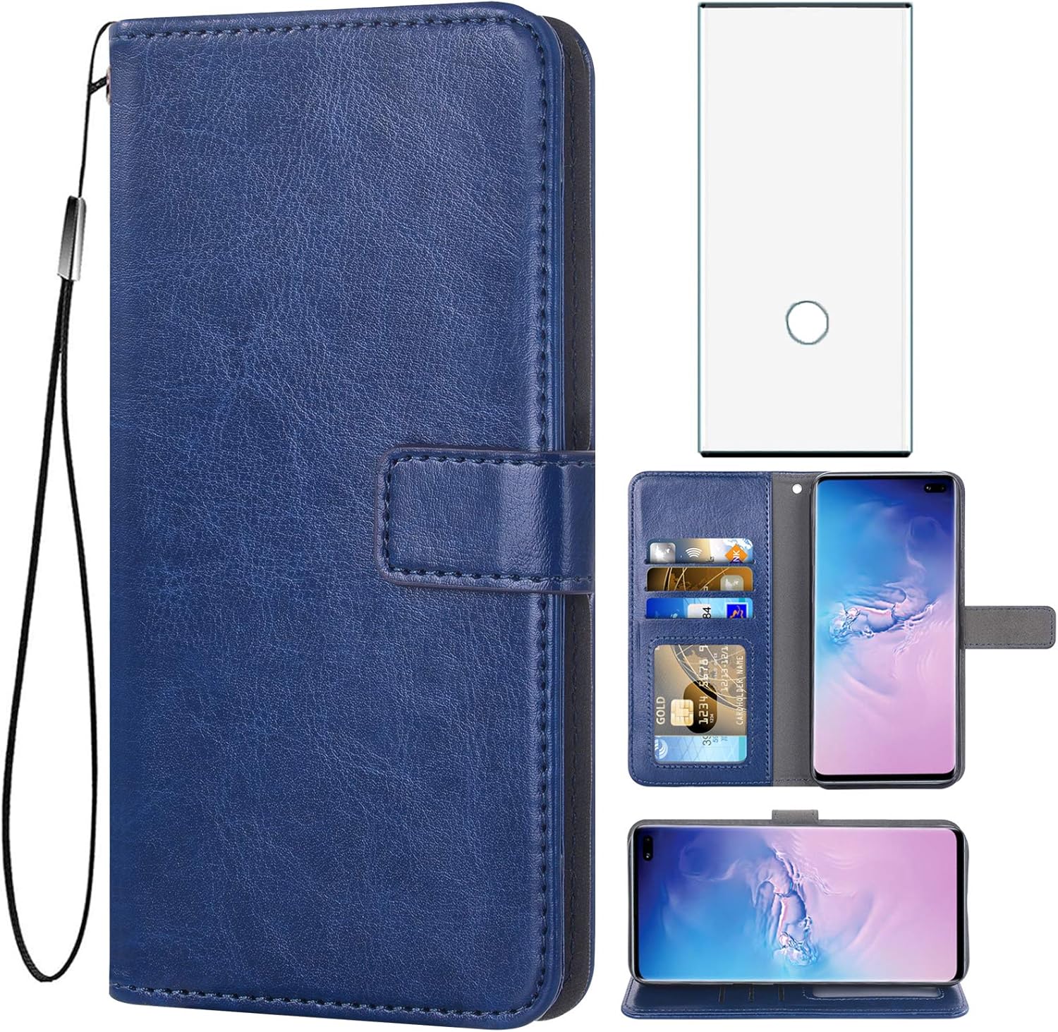 Samsung Galaxy Note 10 + 5G Tempered Glass Screen Protector Flip Wallet Case