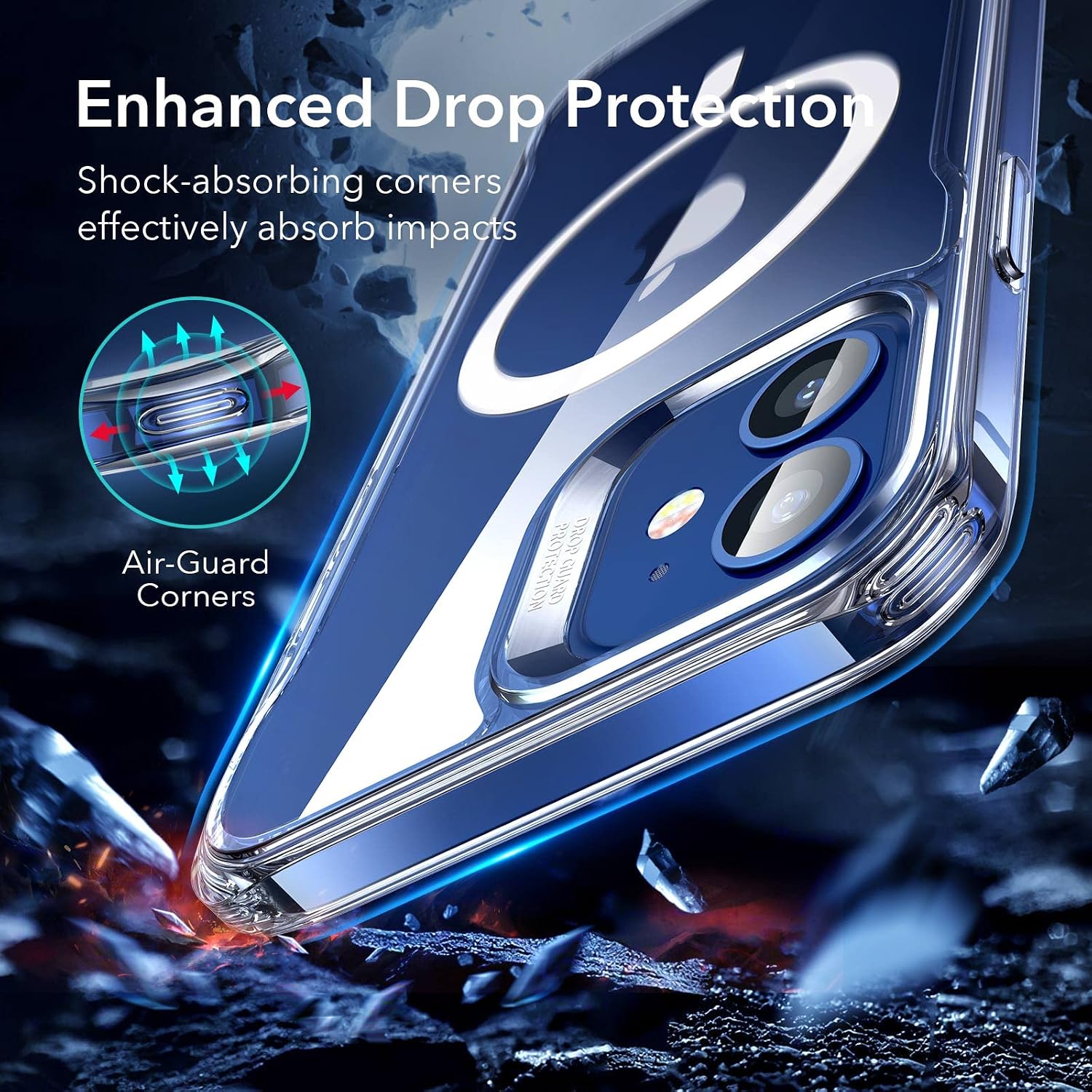 Sidekick Series with iPhone 12 /12 Pro Case Magsafe,with Wireless Charging-Clear - Image 5