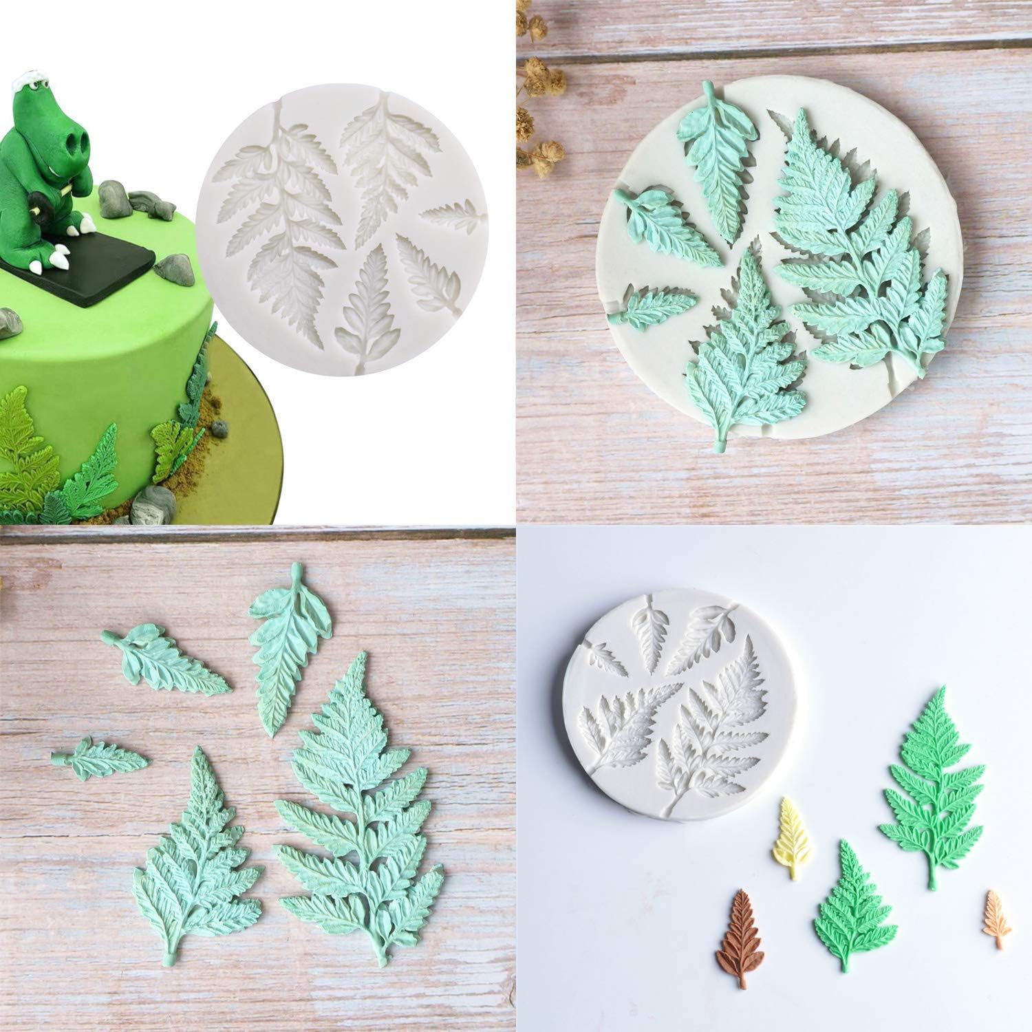 2PCS Fondant Mold Succulent Silicone Fondant Mold Fern Fondant Succulent Leaves - Image 7