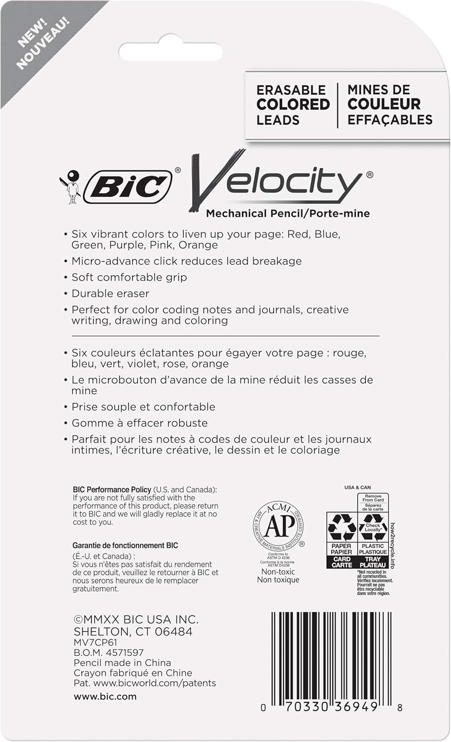 BIC 736949 Velocity Mechanical Pencil, Medium Point (0.7 mm) (Pack of 1) - Image 6