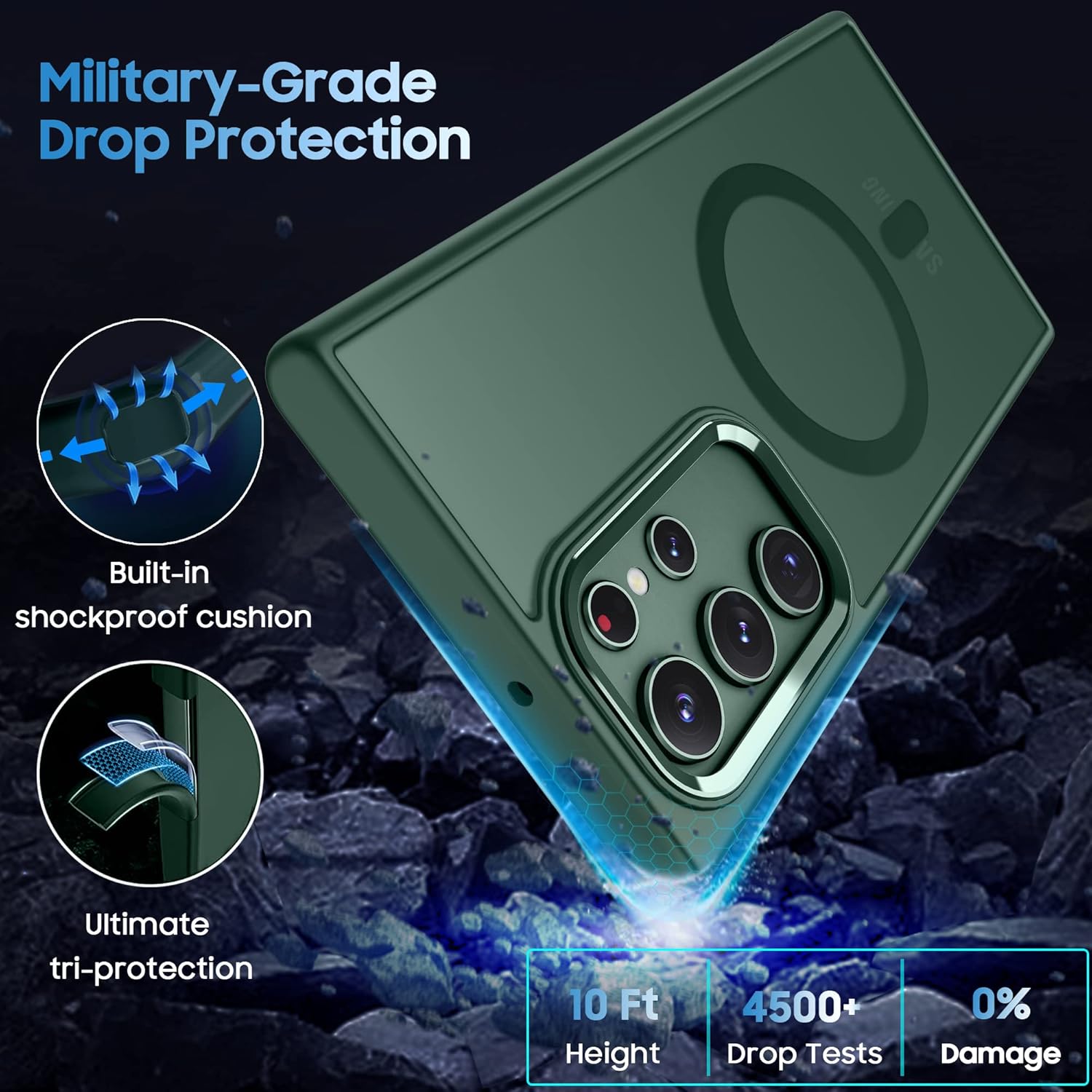Translucent Matte Shockproof Protective Case for Samsung Galaxy S22 Ultra - Image 3